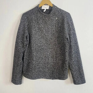 BCBGeneration Gray Asymmetrical Zipper Sweater